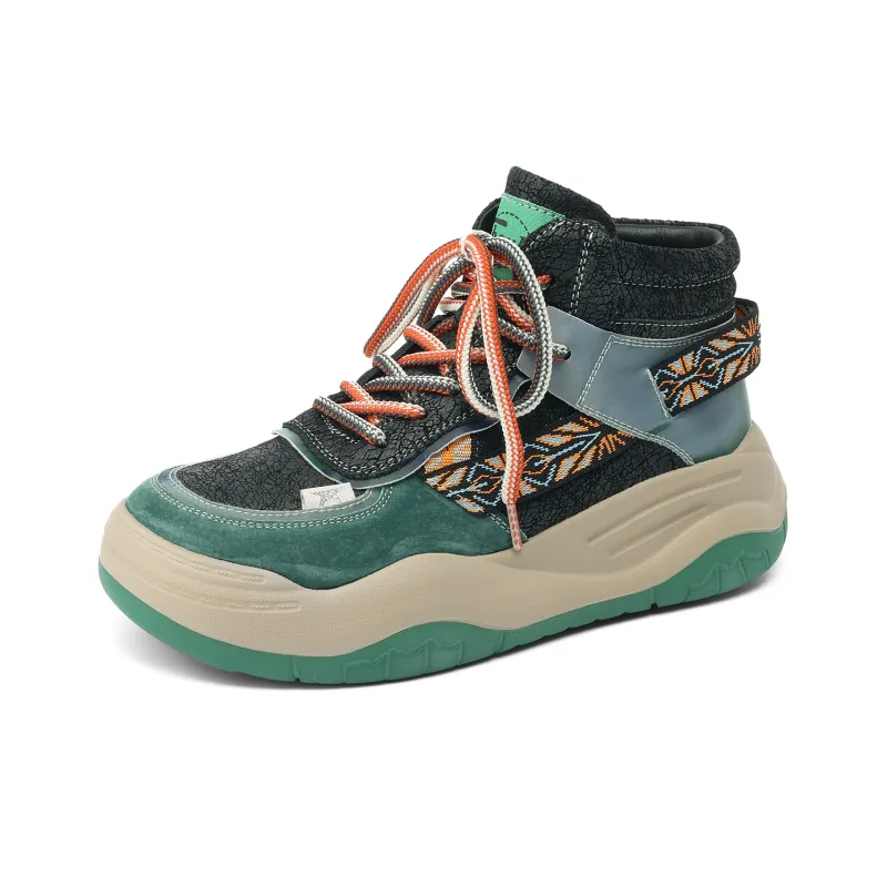 SOBB Cushioning, Slip Resistant, Abrasion Resistant, Waterproof, And Breathable High Top Casual Shoes 5cm Women's-0