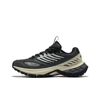 Erke Hongyu Cushioning Wear Resistant Low Top Running Shoes Men's Carbon Gray With Black Accents