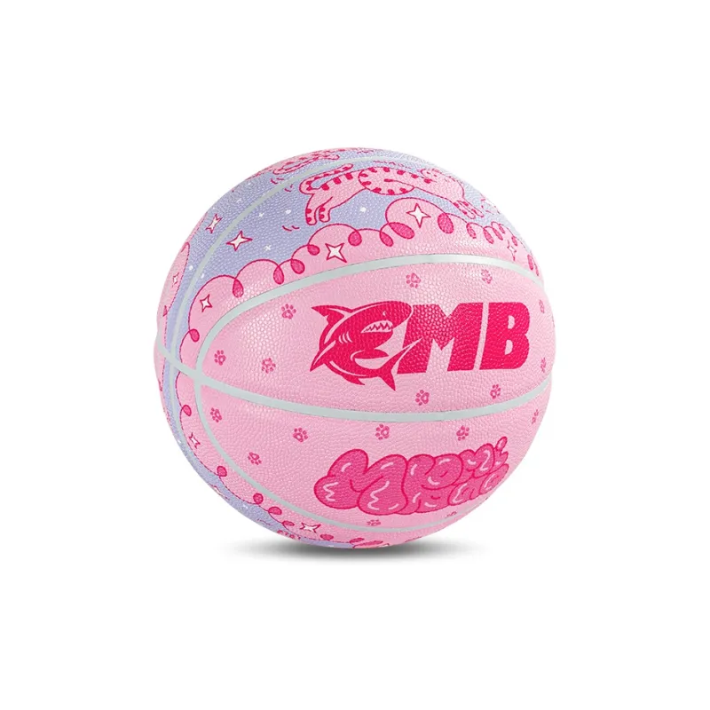 FITLOOK Size 7 Ball Indoor And Outdoor All Street Training Competition Basketball PU Pink Cat Nebula-3