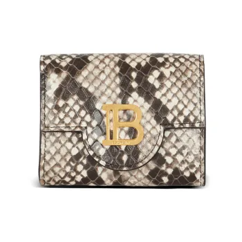 BALMAIN B-BUZZ Calfskin Wallet Women's Brown