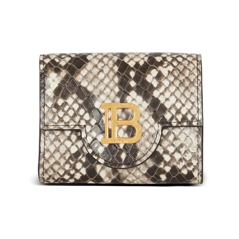 BALMAIN B-BUZZ Calfskin Wallet Women's Brown-0