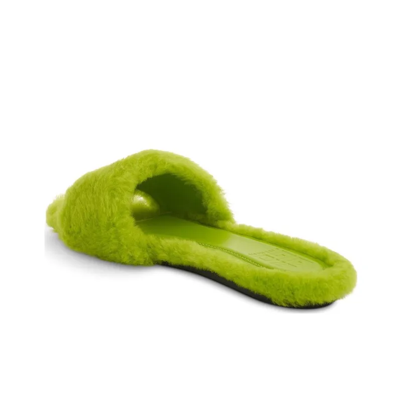 Givenchy Flat Mule '4G - Citrus Green Shearling'-2