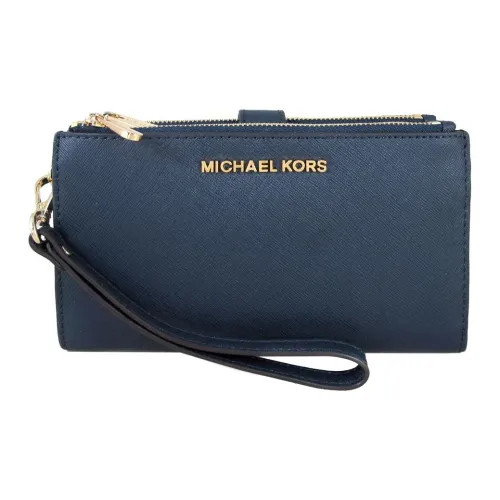 MICHAEL KORS Jet Set Saffiano Leather Wallet Large Size Men's Marine Blue