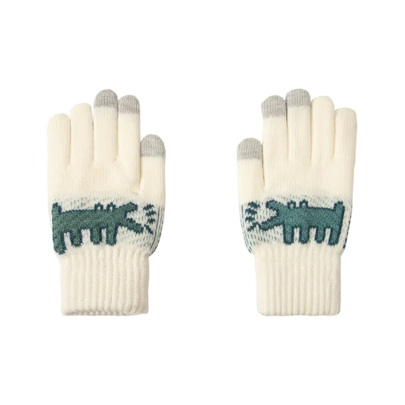 BAIJUAN Acrylic Knit Gloves Unisex-0
