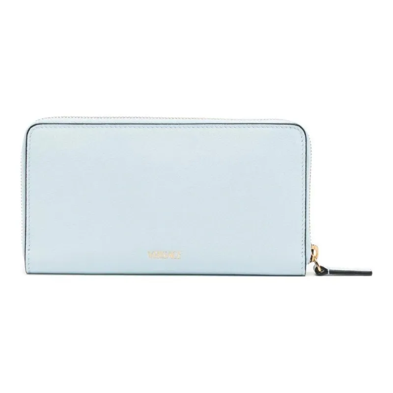 VERSACE La Medusa Calfskin Wallet Women's Light Blue-1