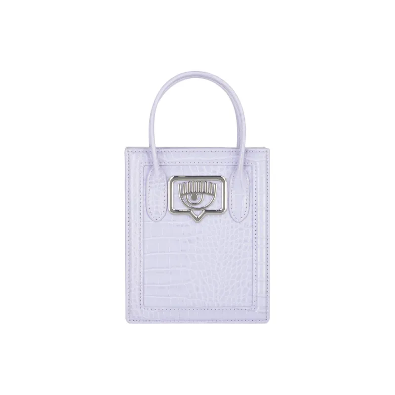 CHIARA FERRAGNI Eyelike Polyester Tote Bag, Shopping Bag, Shoulder Bag, Crossbody Bag, Handbag Trumpets Women's Lilac-0