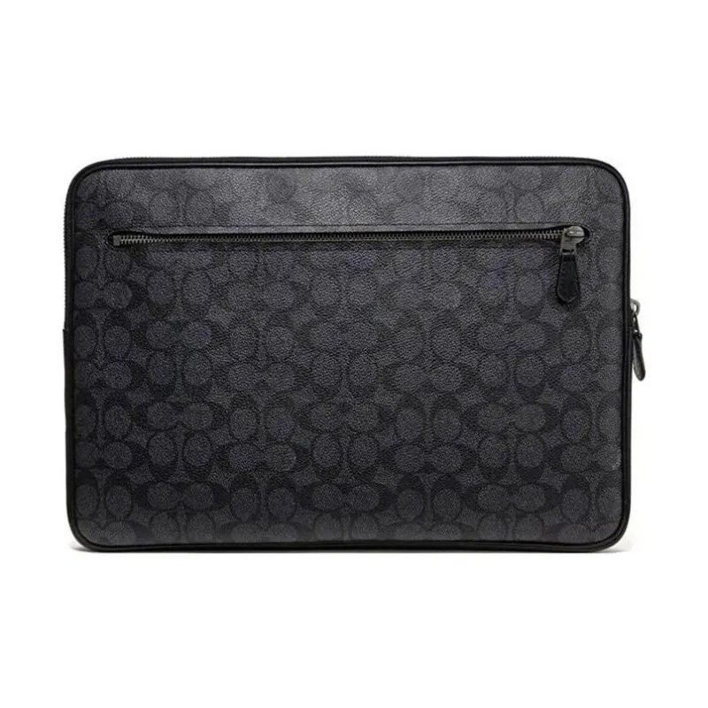 COACH Leather Briefcase, Envelope Bag, Clutch Tubas Men's Black Charcoal Black-1