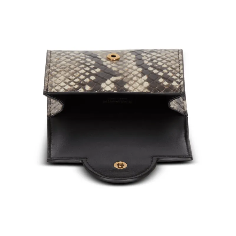 BALMAIN B-BUZZ Calfskin Wallet Women's Brown-2