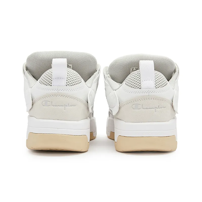 Champion Low Top Skateboard Shoes Women's White Gray-3