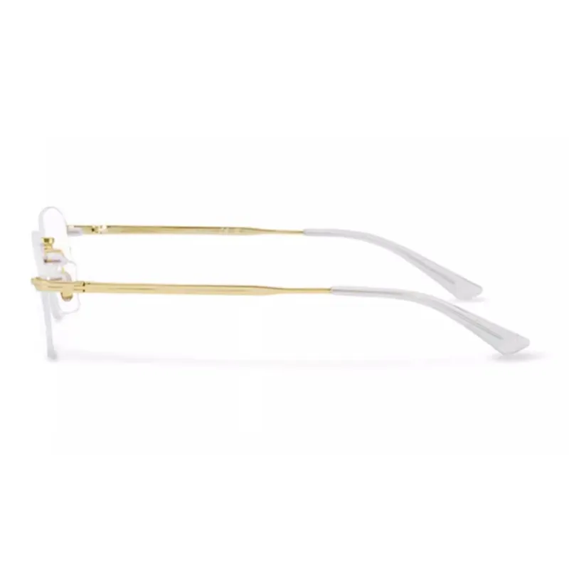 MONTBLANC Metal Rectangular Eyeglass Frames Men's Gold-2