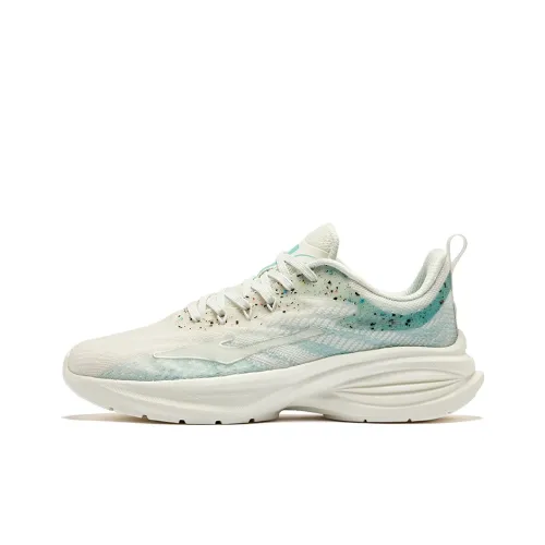 Erke Running Shoes Women's Low-Top Microcrystalline White With A Hint Of Blue