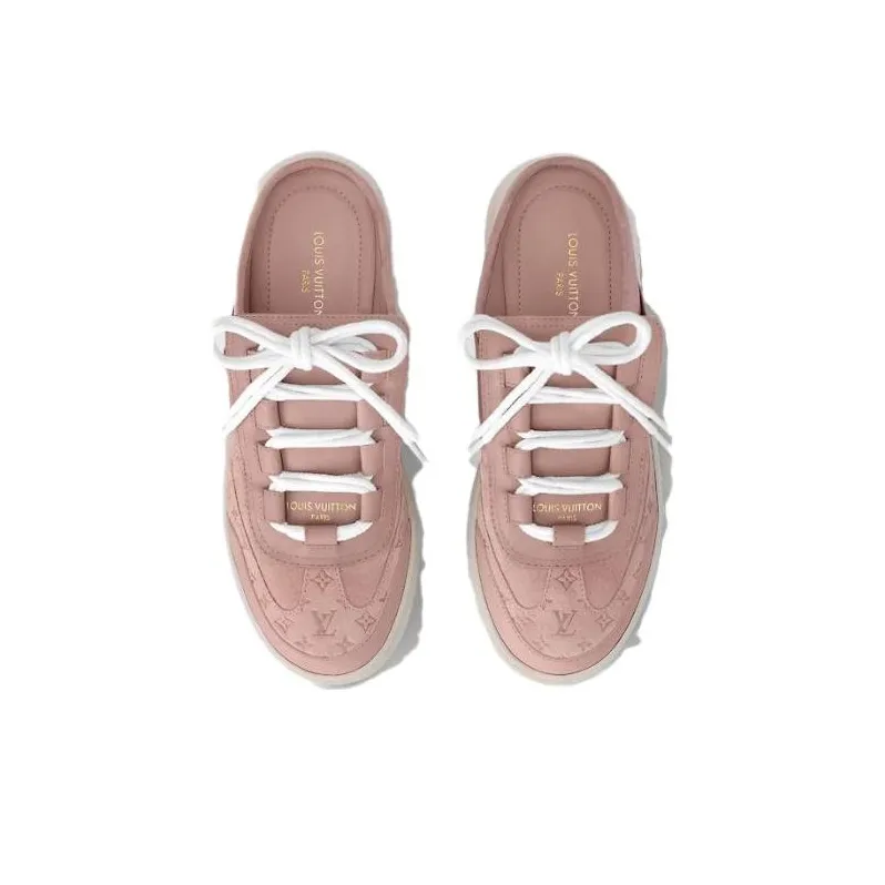 LOUIS VUITTON Lous Rubber Sole Closed Toe Slippers Women's Pink-3