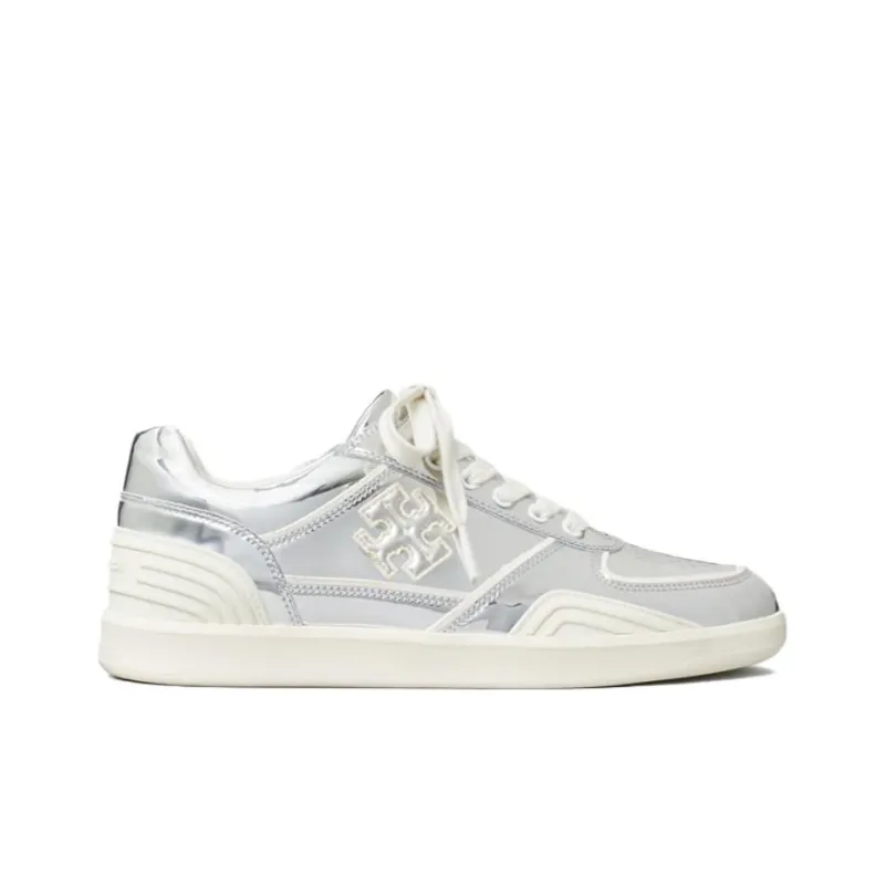 TORY BURCH Low Top Skateboard Shoes Women's Silver-1