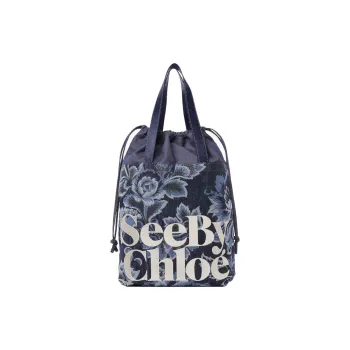 See By Chloe Cotton With Polyester Handbag Small Size Women's Blue