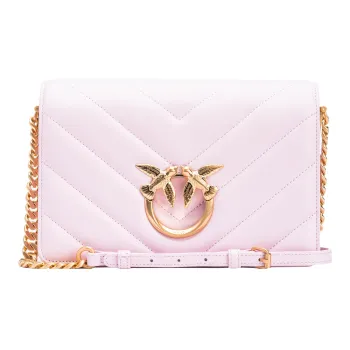 PINKO Love Bag Goatskin Patchwork With Cow Leather Crossbody Bag Shoulder Bag Women's Holiday Floral Filigree Gold