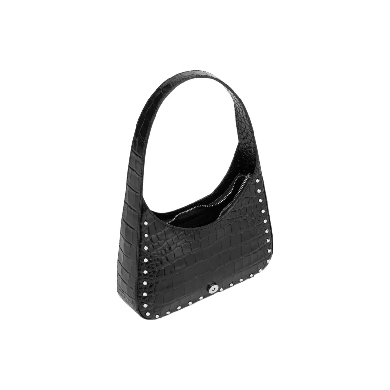 MOSCHINO Calfskin Handbag Shoulder Bag Women's Black-2