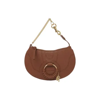 See By Chloe Hana Grain Goatskin Clutch Handbag Women's Caramel