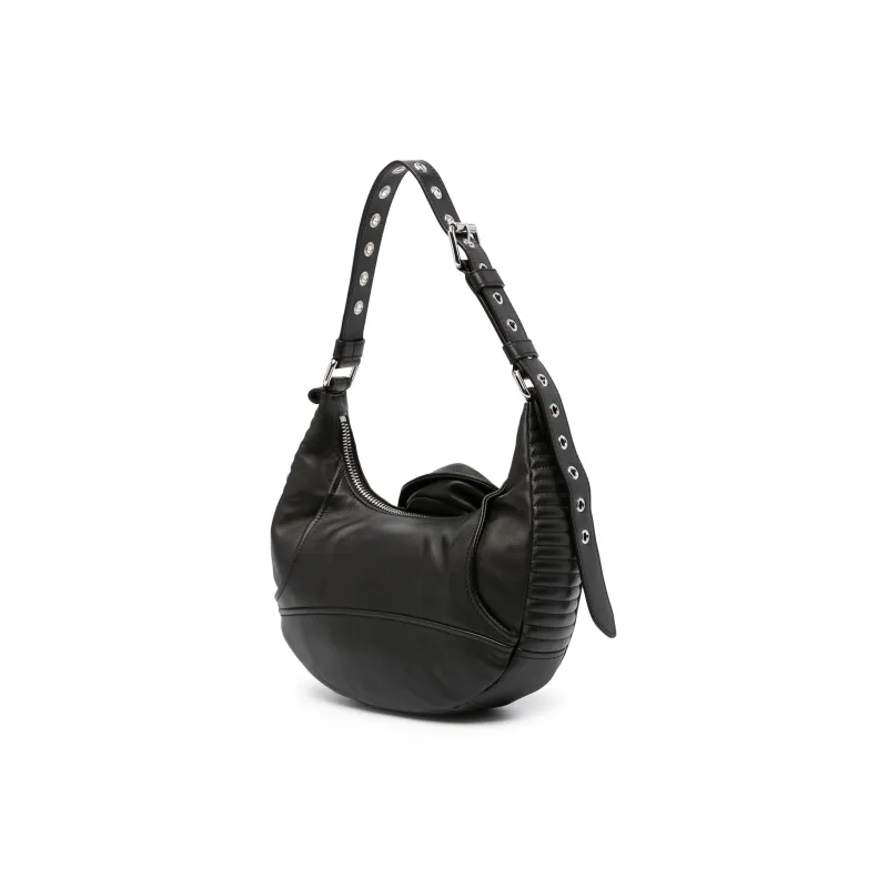 MOSCHINO Sheepskin Hobo Bag Portable Crossbody Bag Shoulder Bag Women's Black-1