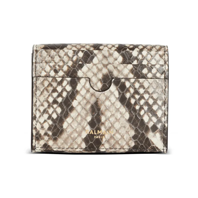 BALMAIN B-BUZZ Calfskin Wallet Women's Brown-1