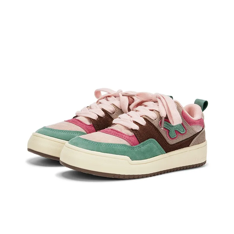 KARLIE KELLER Skateboard Shoes Women's Low Top Green Pink-2