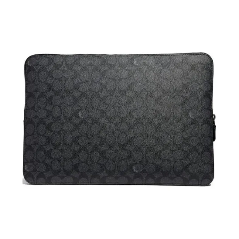 COACH Leather Briefcase, Envelope Bag, Clutch Tubas Men's Black Charcoal Black-2