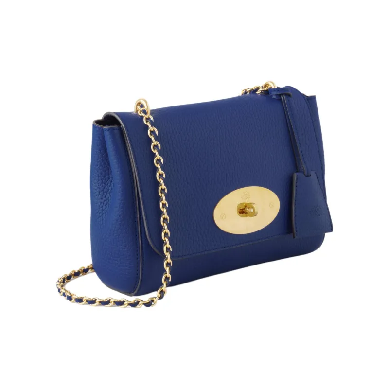 Mulberry Lily Cow Leather Evening Party Bag Crossbody Bag Shoulder Bag Women's Color Blue-1