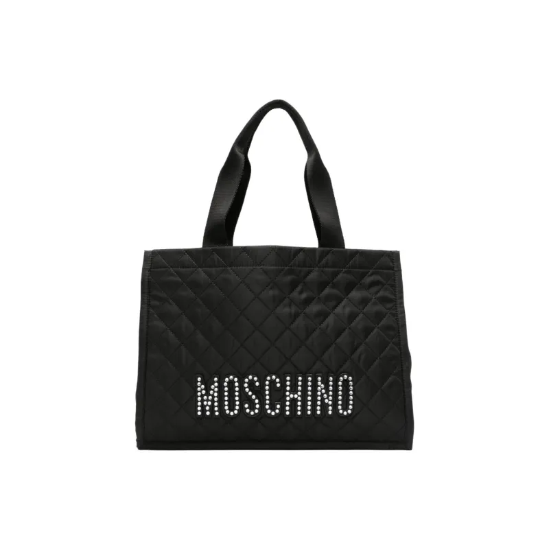 MOSCHINO Fabric Tote Bag Shopping Bag Handbag Regular Women's Black-0