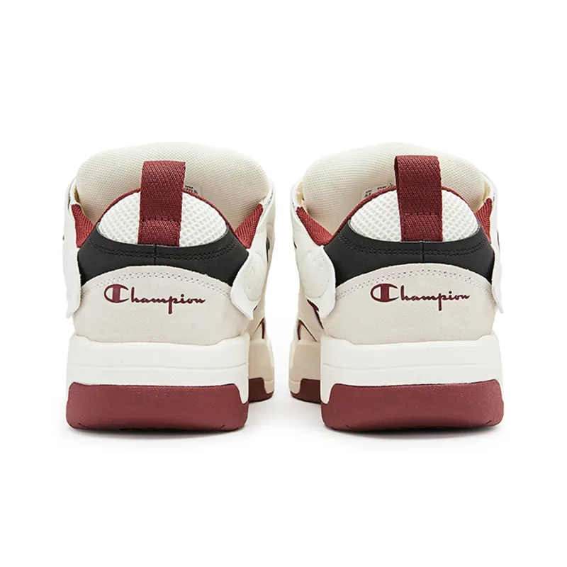 Champion Playful Puffy Shoes Slip Resistant Low Top Skateboard Shoes Unisex Dark Red-3