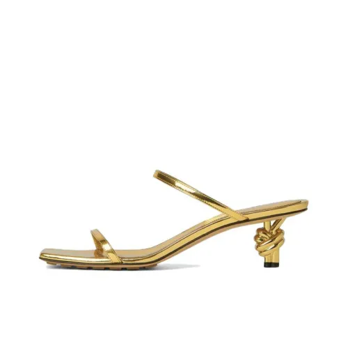 Bottega Veneta Quiet Slide Slippers Women's Gold