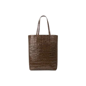 Chylak Embossed Cow Leather Tote Bag Shopping Bag Shoulder Bag Handbag Regular Women's Hazelnut