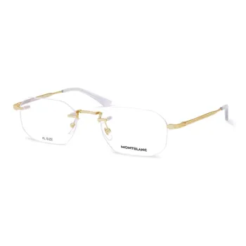 MONTBLANC Metal Rectangular Eyeglass Frames Men's Gold