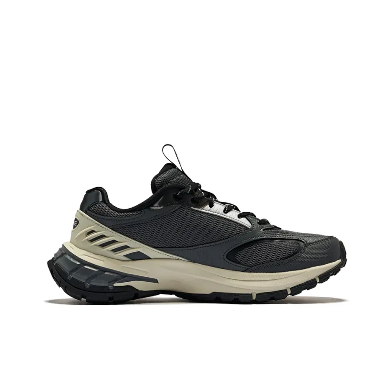 Erke Hongyu Cushioning Wear-Resistant Low-Top Running Shoes Men's Carbon Gray With Black Accents-1