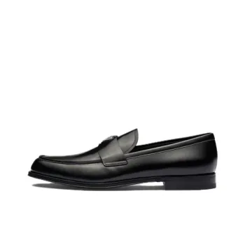 PRADA Triangle logo Leather Loafers