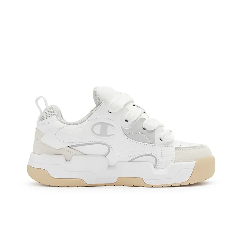 Champion Low Top Skateboard Shoes Women's White Gray-1