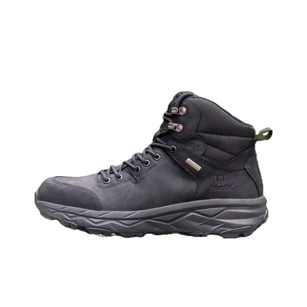 HIWALK Mid Top Outdoor Shoes Men's Black-0