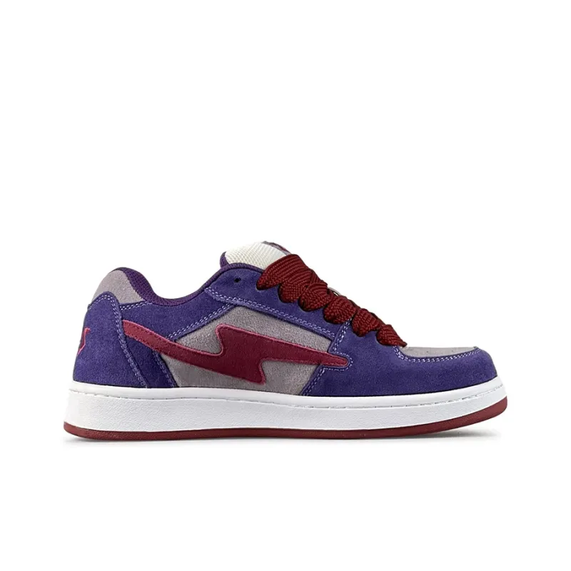 LuzaoT SUPER DRAG Lightning Puffy Shoes Wear Resistant Slip Resistant Low Top Skateboard Shoes Unisex Raspberry Purple-1