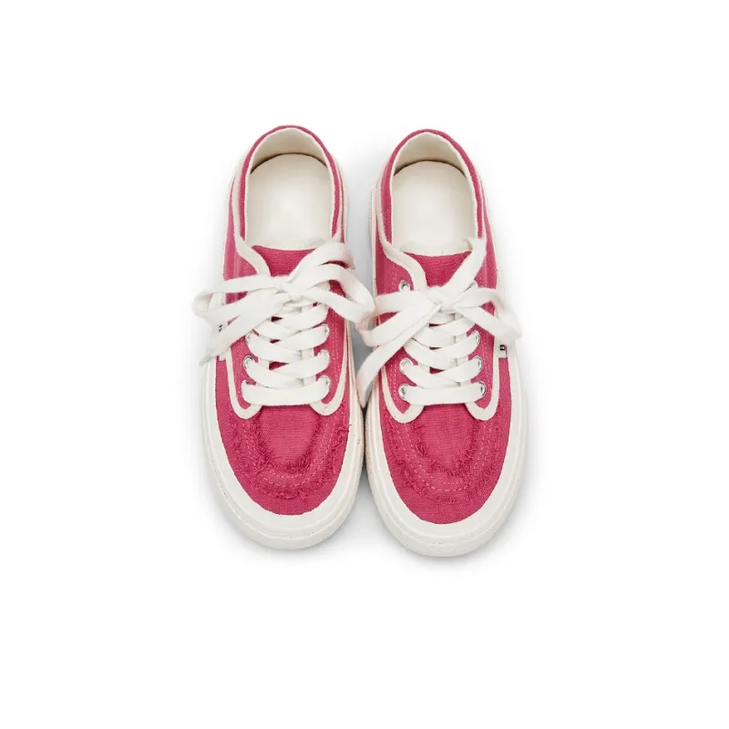 KARLIE KELLER Low Top Canvas Shoes Women's Rose Red-4