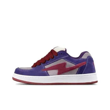 LuzaoT SUPER DRAG Lightning Puffy Shoes Wear Resistant Slip Resistant Low Top Skateboard Shoes Unisex Raspberry Purple
