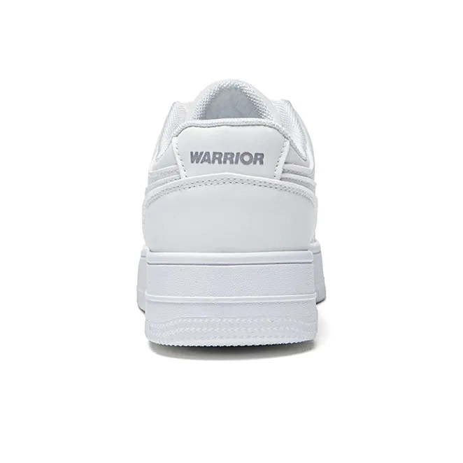 Warrior Students' White Sneakers Wear resistant And Lightweight Low Top Skateboard Shoes Unisex White-2