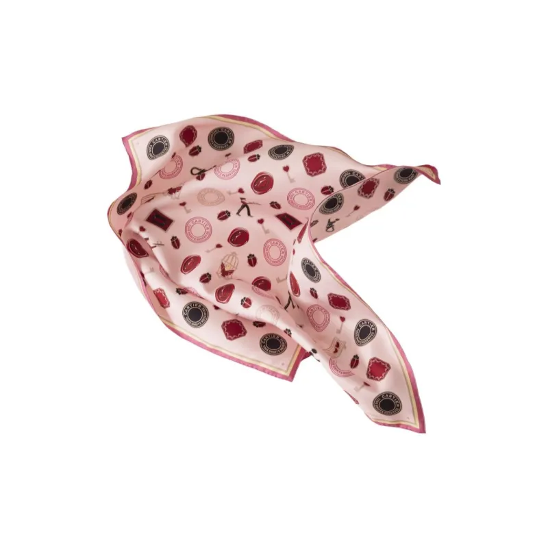 CARTIER Silk Scarves Women's Pink-1