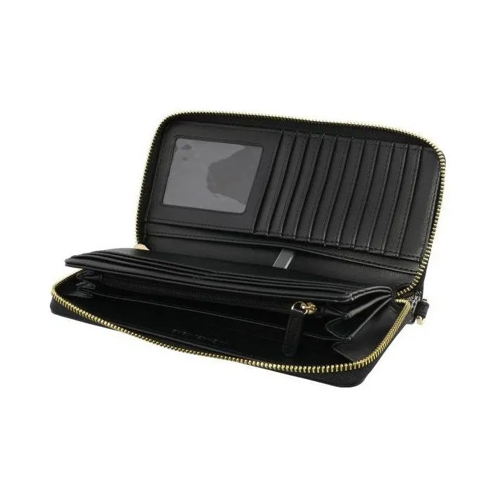 MICHAEL KORS Jet Set Travel PVC With Leather Wallet Women's Black-3