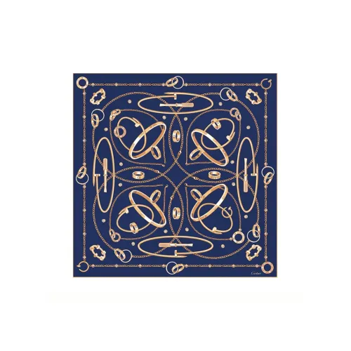 CARTIER Silk Scarves Women's Navy