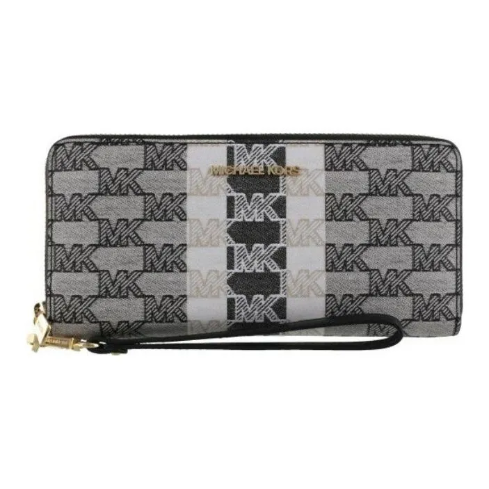 MICHAEL KORS Jet Set Travel PVC With Leather Wallet Women's Black-0