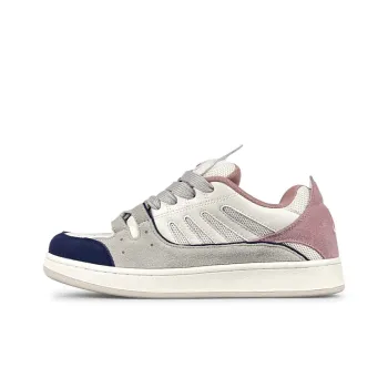 LuzaoT SUPER DRAG Low Top Skateboard Shoes Unisex White Peach Ice Cream
