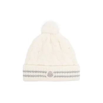 Moncler Enfant Logo appliqué Cable knit Beanie