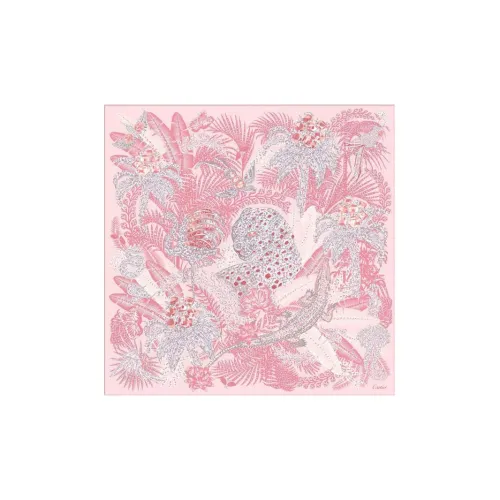 CARTIER Silk Scarves Women's Pink