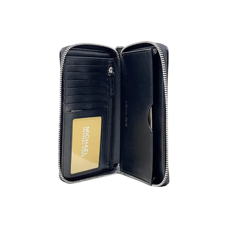 MICHAEL KORS Jet Set Travel Jacquard With Leather Wallet Tubas Women's Black-3