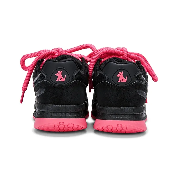 KARLIE KELLER Cushioned Wear Resistant Water Resistant Height Increasing Low Top Skateboard Shoes Women's Black Fuchsia-5