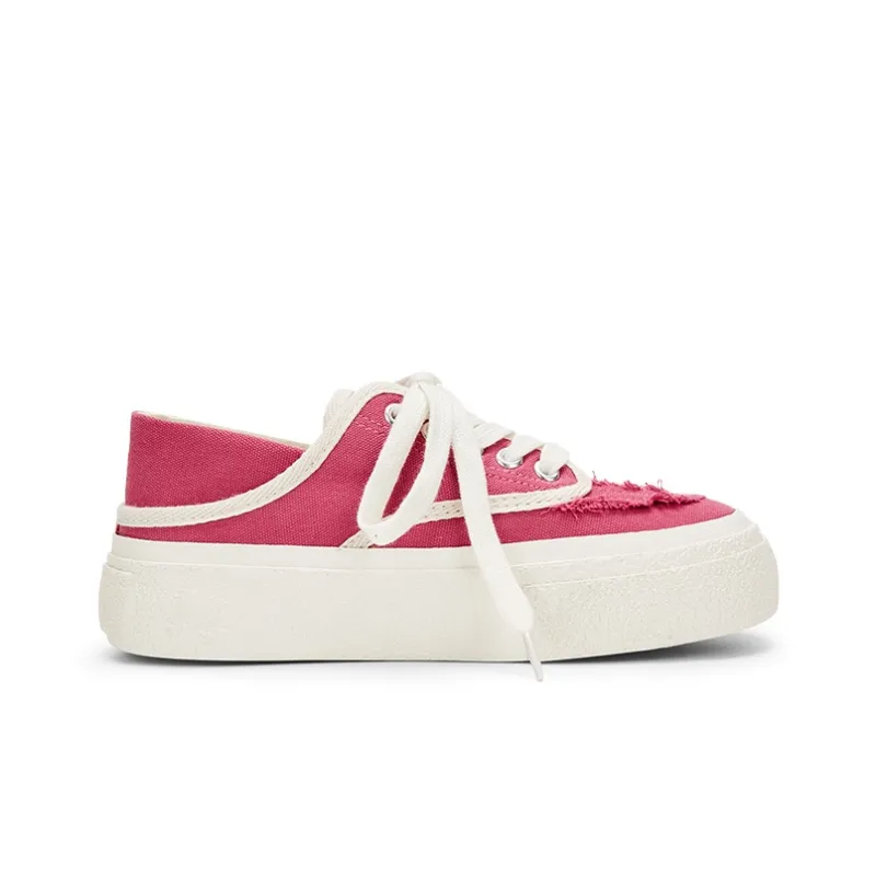 KARLIE KELLER Low Top Canvas Shoes Women's Rose Red-1