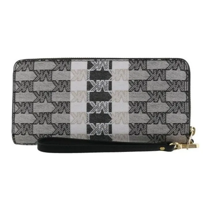 MICHAEL KORS Jet Set Travel PVC With Leather Wallet Women's Black-2